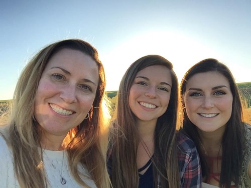 Megan (middle) is joined by classmates Andrea (left) and Morgan (right)